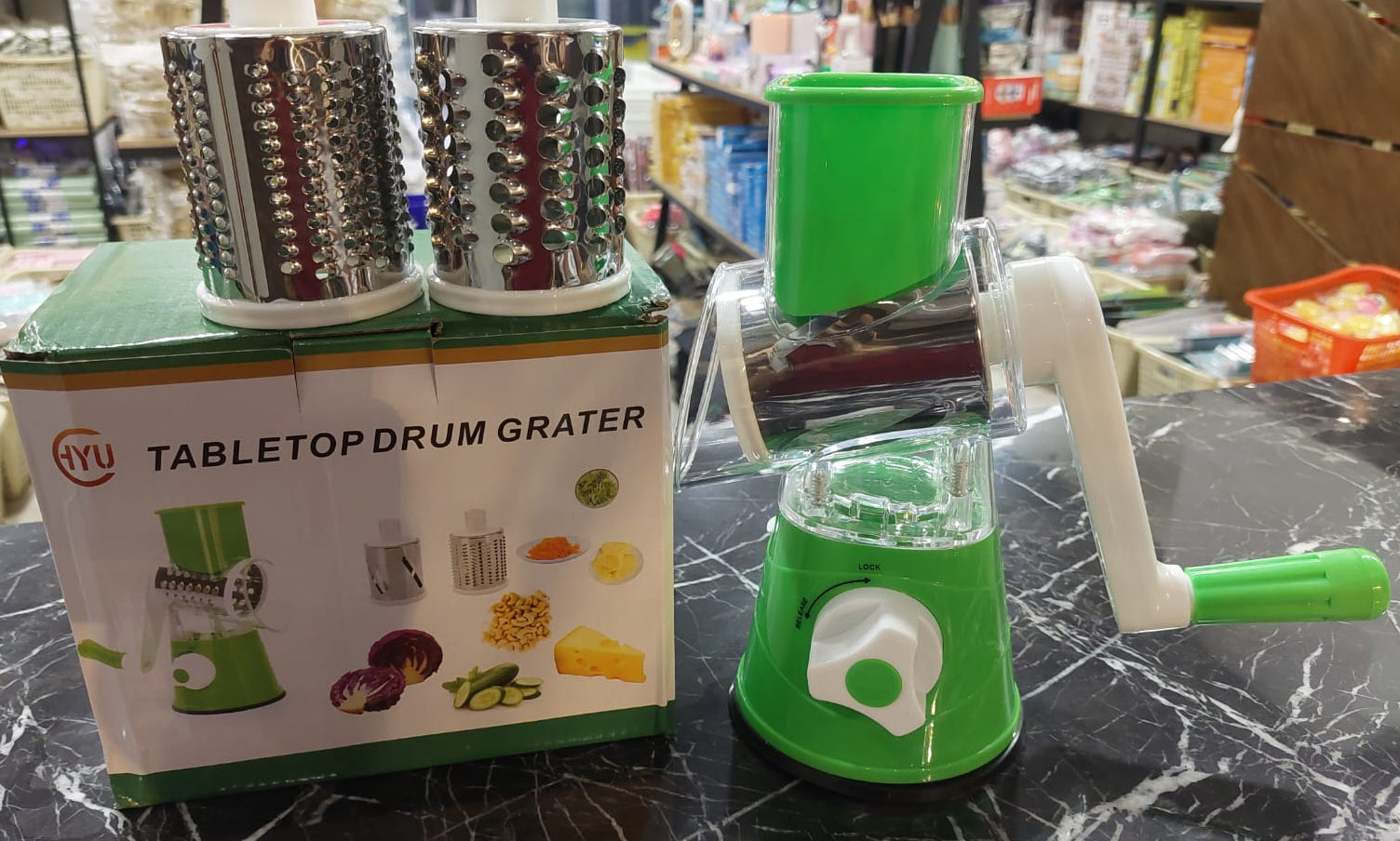 Table Top Drum Grater Manual Vegetable Cutter Slicer