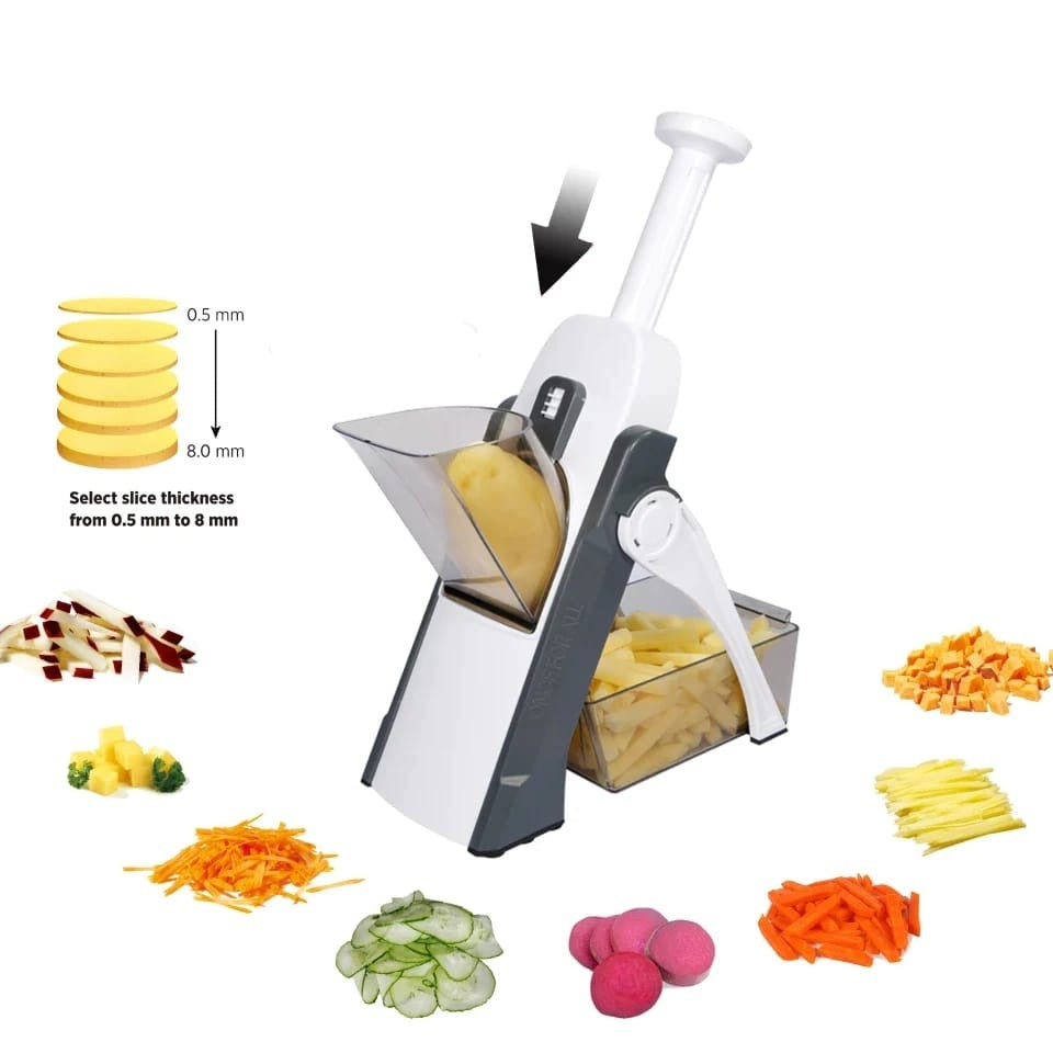 Mandoline Slicer | Safe Adjustable Vegetable Cutter | Multi‑Purpose Kitchen Chopper & Manual Grater ( Random Colour )